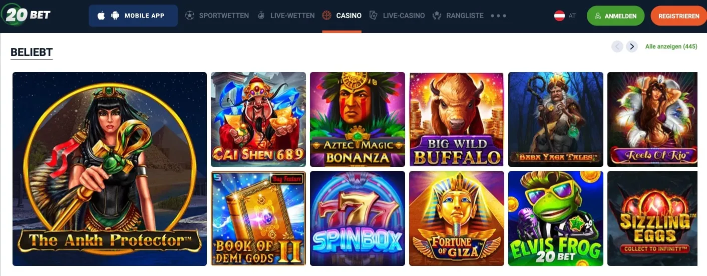 20Bet Casino Beliebt